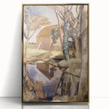 Oxenbridge Pond Landscape - Modern Nature Art Print by Paul Nash