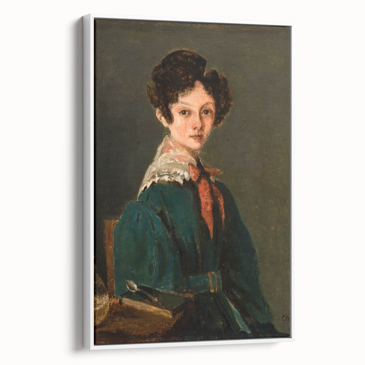 Realism Art Prints - Mme Lemaistre by Jean-Baptiste-Camille Corot Portrait