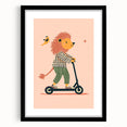 Playroom Wall Art – Trendy Lion on Scooter Illustration Print