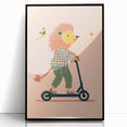 Playroom Wall Art – Trendy Lion on Scooter Illustration Print
