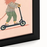 Playroom Wall Art – Trendy Lion on Scooter Illustration Print