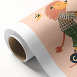 Playroom Wall Art – Trendy Lion on Scooter Illustration Print