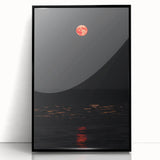 Large abstract wall art featuring mid-century modernist style with warm autumn colors on a framed acrylic print.