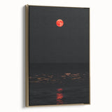 Framed canvas featuring a vintage landscape painting with autumn trees in gold and black tones, ideal for bedroom decor.