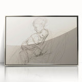 Framed abstract figurative wall art in silver acrylic, showcasing intricate designs and elegant textures, ideal for modern home decor settings.