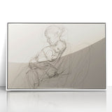 Framed abstract figurative art piece in white acrylic, showcasing vibrant colors and dynamic shapes, ideal for modern home decor and artistic expression.