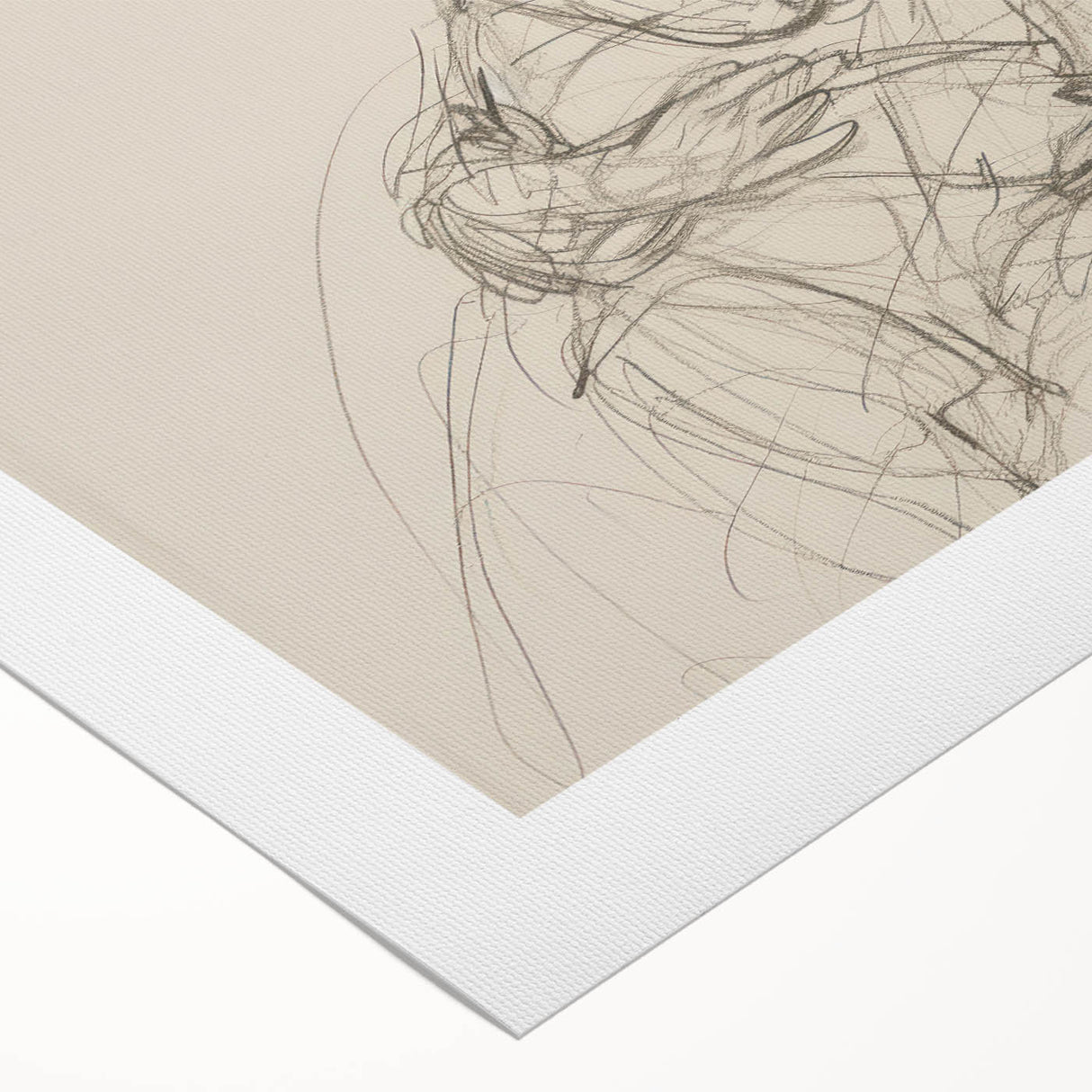 Abstract figurative rolled canvas artwork featuring vibrant colors and intricate shapes, showcasing modern artistic expression; packaged securely in a cardboard tube for easy transport.
