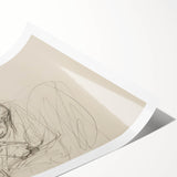 Abstract figurative rolled print showcasing vibrant colors and dynamic shapes, elegantly packaged in a protective cardboard tube, ideal for modern home decor.