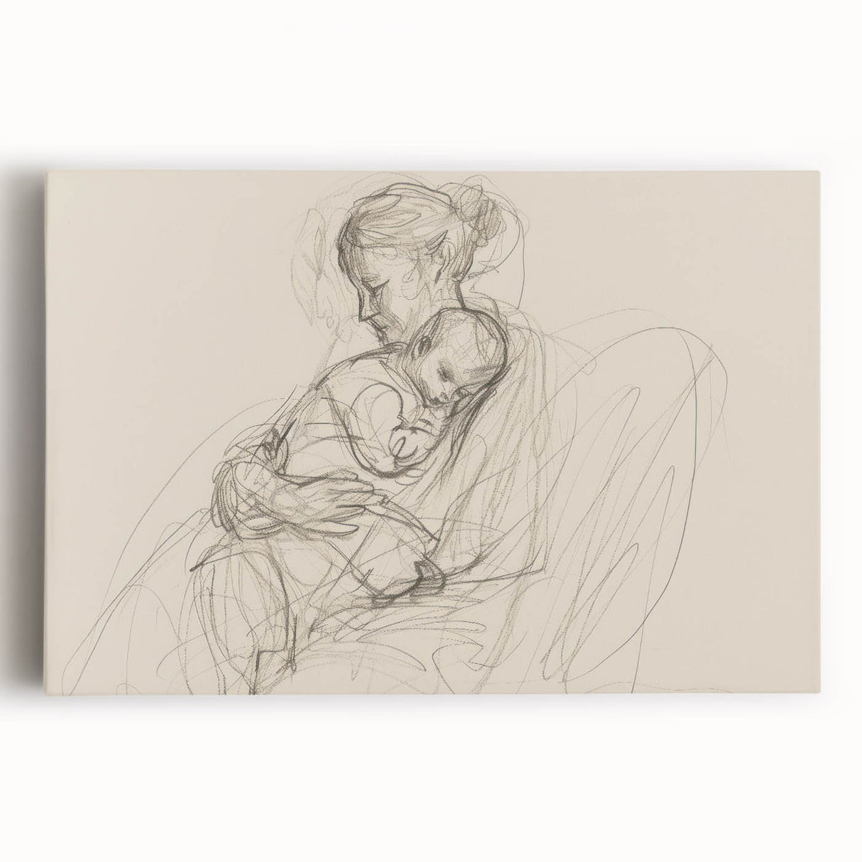 Abstract figurative stretched canvas artwork showcasing vibrant colors and dynamic shapes, perfect for modern home decor. Ideal for enhancing artistic spaces and creating visual interest.