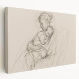 Abstract figurative stretched canvas artwork showcasing vibrant colors and fluid shapes, presented in a side view to highlight its textured surface and artistic depth. Perfect for modern home decor, this piece adds a striking visual element to any space.