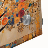 Close-up of vibrant abstract floral wall art on acrylic glass, showcasing rich colors and intricate patterns, perfect for modern home decor.