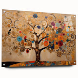 Abstract floral wall art displayed in an acrylic glass frame, showcasing vibrant colors and intricate designs, pinned for an elegant presentation. Perfect for modern home decor.