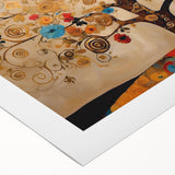 Abstract floral wall art on rolled canvas, showcasing vibrant colors and intricate patterns, designed to enhance modern home decor, packaged securely for delivery.