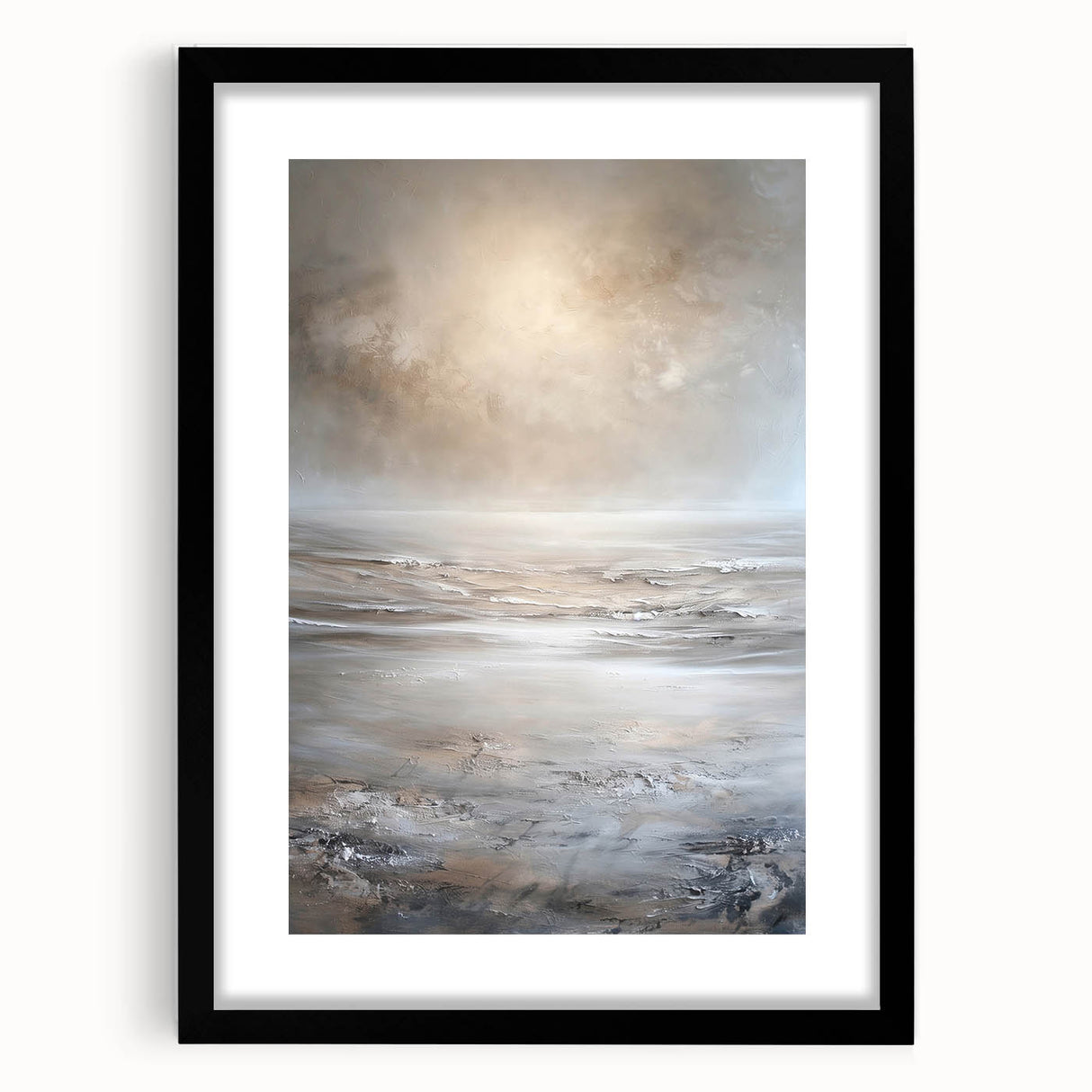 Abstract landscape wall art framed in black, featuring vibrant colors and dynamic shapes, perfect for modern home decor. Ideal for enhancing living spaces.