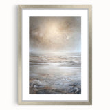 Framed abstract landscape wall art with a silver mat, showcasing vibrant colors and dynamic shapes, perfect for modern home decor and artistic interiors.