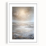 Abstract landscape wall art framed in white, showcasing vibrant colors and a modern design, perfect for enhancing contemporary home decor. Ideal for art enthusiasts seeking stylish wall decorations.