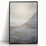 Framed abstract landscape wall art featuring vibrant colors and bold shapes, set in a sleek black frame, ideal for modern home decor. Perfect for enhancing interior aesthetics.