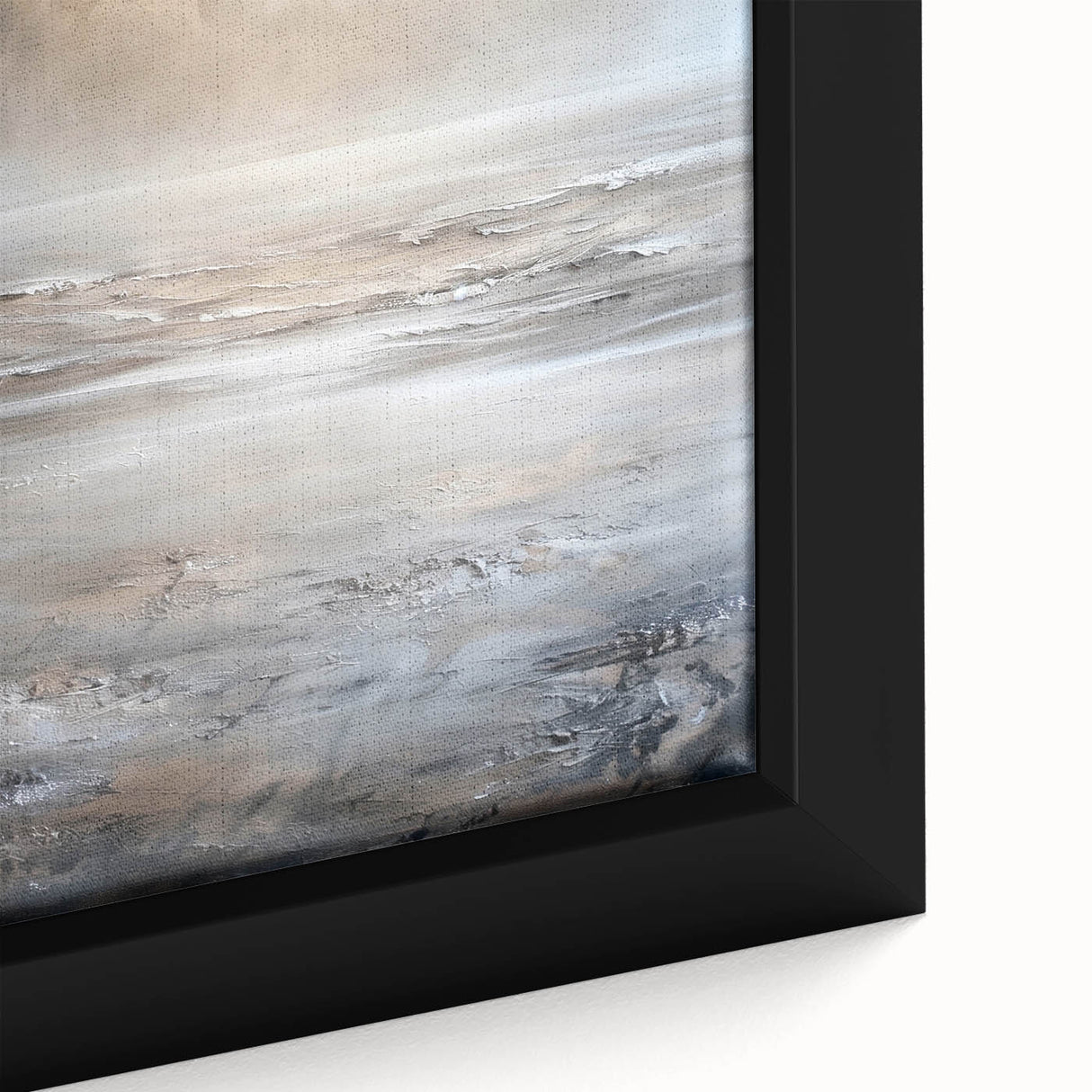 Close-up of a framed abstract landscape wall art piece, showcasing vibrant colors and intricate textures, perfect for modern home decor and artistic enhancement.