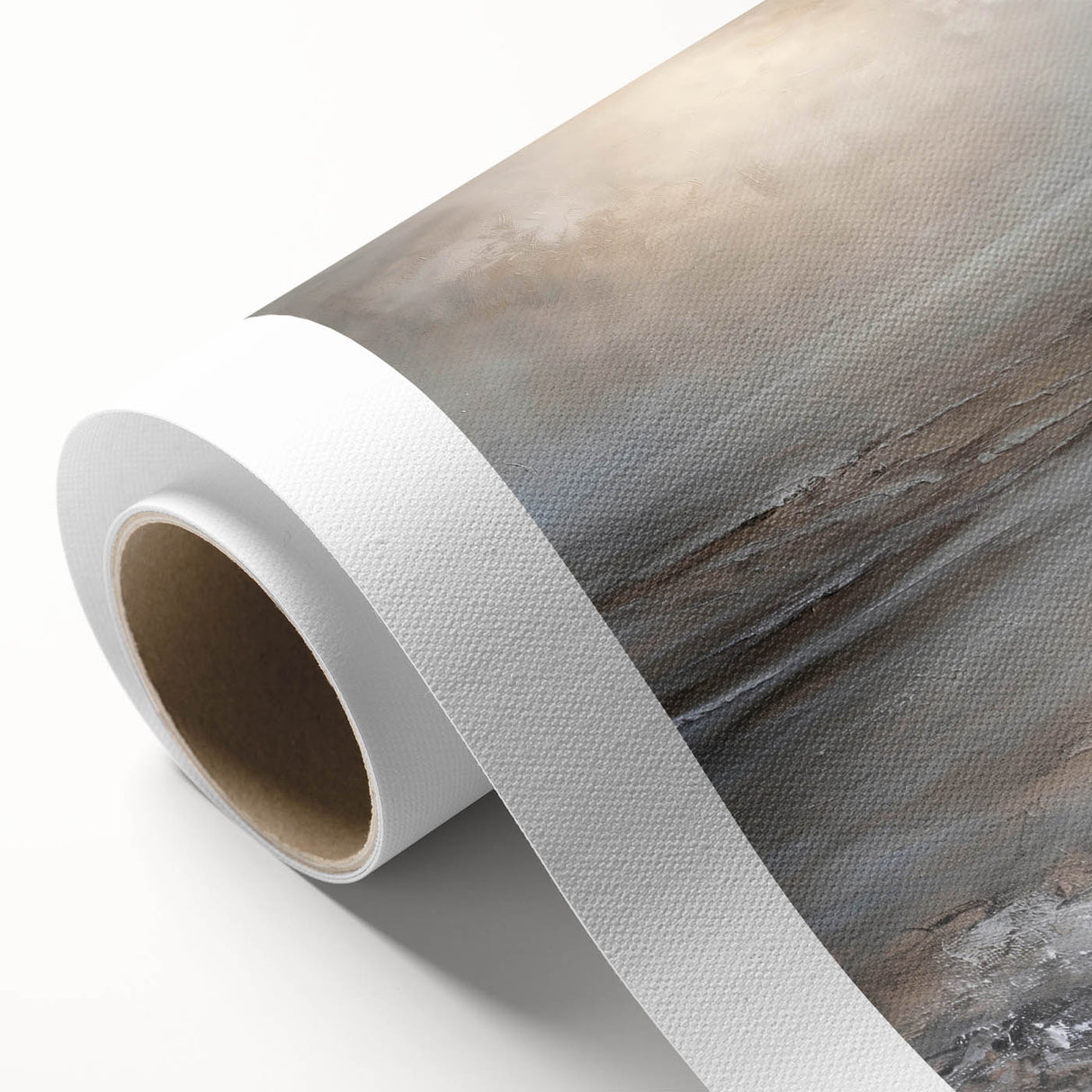 Abstract landscape wall art on rolled canvas, showcasing vibrant colors and dynamic shapes. Perfect for modern decor, this artwork adds a unique touch to any space.