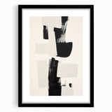 Abstract minimalist wall art framed with a mat, showcasing soft pastel colors and geometric shapes, perfect for modern home decor in living spaces.