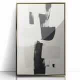 Framed acrylic wall art featuring an abstract minimalist design with gold accents, perfect for modern home decor. Ideal for adding elegance to any room.