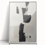 Framed abstract minimalist wall art featuring a sleek white acrylic design, perfect for modern home decor, enhancing any living space with elegance and simplicity.