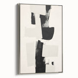 Framed minimalist abstract wall art showcasing a silver color palette, elegantly displayed from the side, perfect for modern home decor and interior design aesthetics.