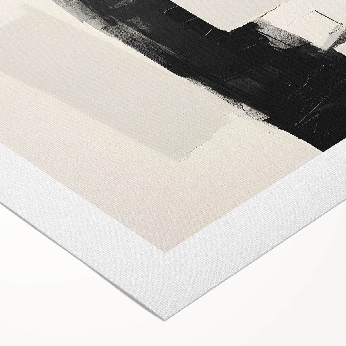 Abstract minimalist wall art on rolled canvas, showcasing soft pastel colors and geometric shapes, perfect for contemporary decor. Packaged securely in a cardboard tube for safe delivery.