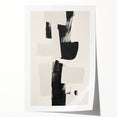 Abstract minimalist wall art print showcasing soft pastel colors and geometric shapes, elegantly rolled and ready for framing, enhancing modern home décor.