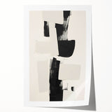 Abstract minimalist wall art print showcasing soft pastel colors and geometric shapes, elegantly rolled and ready for framing, enhancing modern home décor.