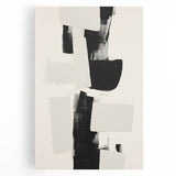 Abstract minimalist wall art on stretched canvas showcasing a blend of soft pastel colors and geometric shapes, ideal for modern home decor or art enthusiasts.
