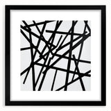 Contemporary Abstract Canvas – Bold Black Stroke Composition