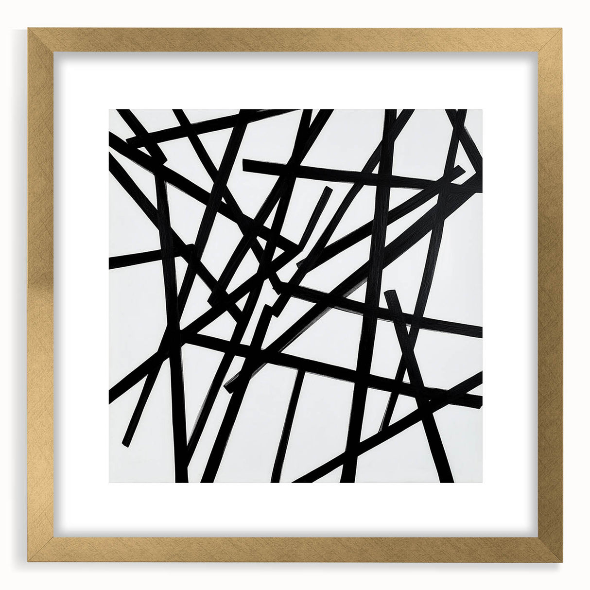 Contemporary Abstract Canvas – Bold Black Stroke Composition