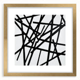 Contemporary Abstract Canvas – Bold Black Stroke Composition