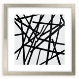 Contemporary Abstract Canvas – Bold Black Stroke Composition