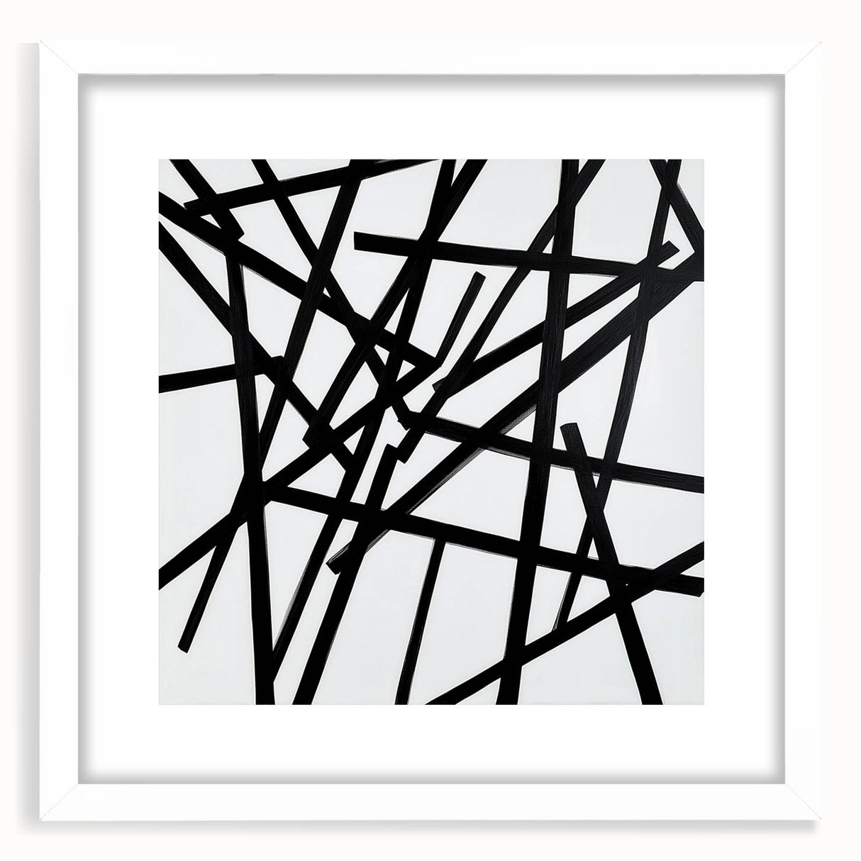 Contemporary Abstract Canvas – Bold Black Stroke Composition