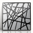 Contemporary Abstract Canvas – Bold Black Stroke Composition