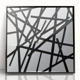 Contemporary Abstract Canvas – Bold Black Stroke Composition