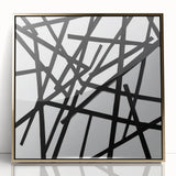 Contemporary Abstract Canvas – Bold Black Stroke Composition