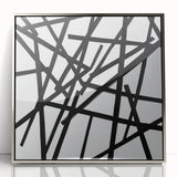 Contemporary Abstract Canvas – Bold Black Stroke Composition