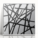 Contemporary Abstract Canvas – Bold Black Stroke Composition