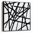 Contemporary Abstract Canvas – Bold Black Stroke Composition