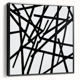 Contemporary Abstract Canvas – Bold Black Stroke Composition