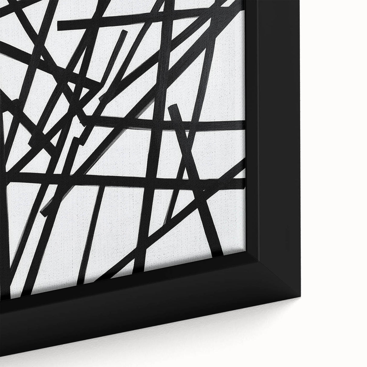 Contemporary Abstract Canvas – Bold Black Stroke Composition