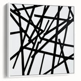 Contemporary Abstract Canvas – Bold Black Stroke Composition