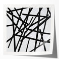 Contemporary Abstract Canvas – Bold Black Stroke Composition