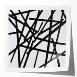Contemporary Abstract Canvas – Bold Black Stroke Composition