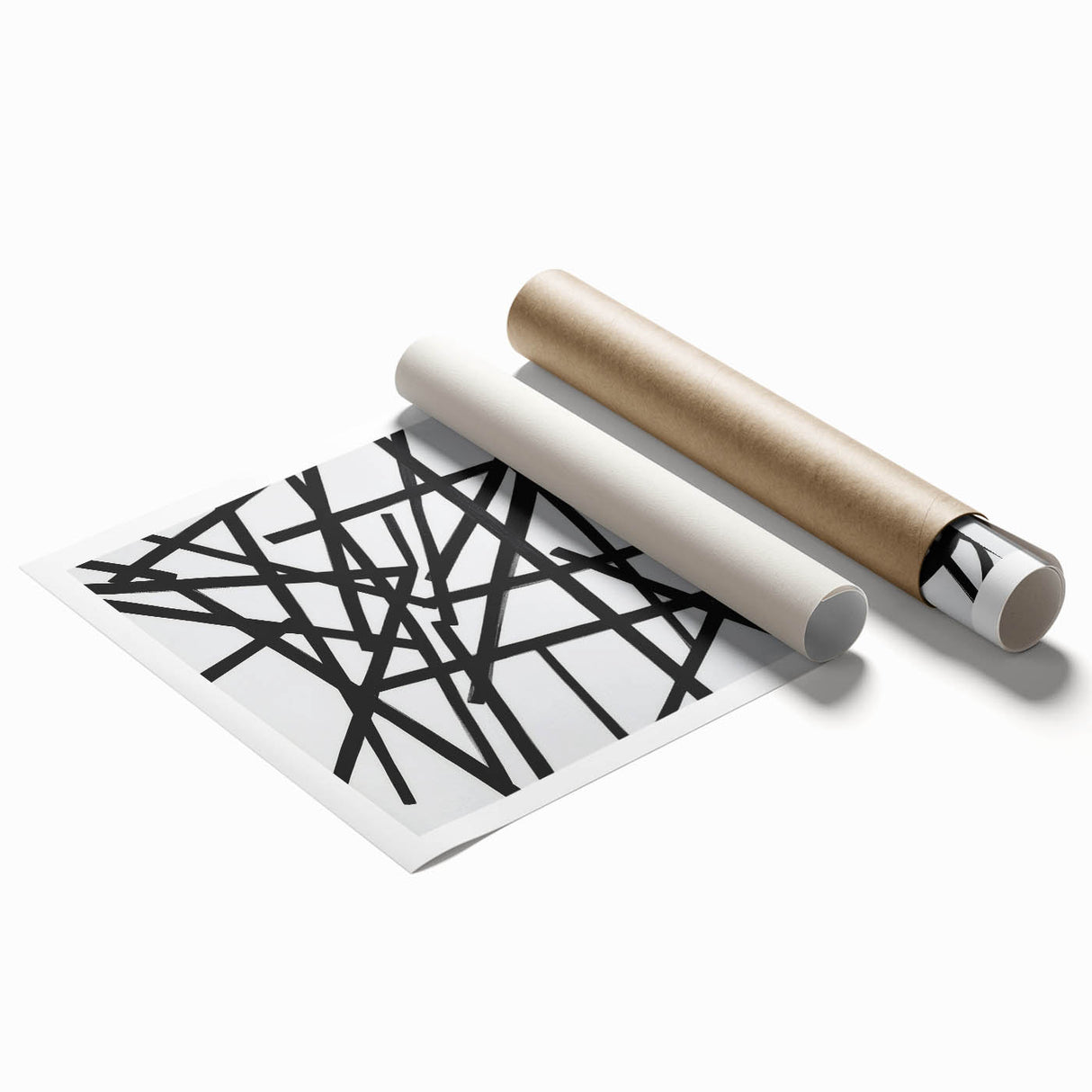 Contemporary Abstract Canvas – Bold Black Stroke Composition