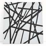 Contemporary Abstract Canvas – Bold Black Stroke Composition