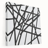 Contemporary Abstract Canvas – Bold Black Stroke Composition